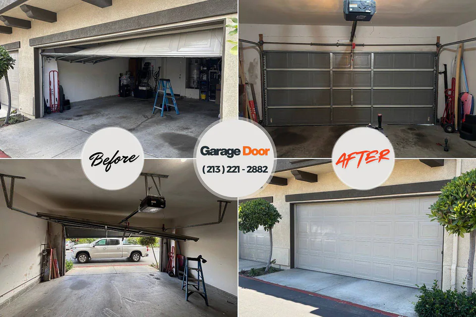 Before and after: garage door repair Temperance, MI